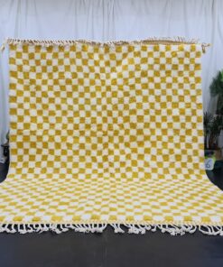 HADIA – Yellow Checkered Rug – Beni Ourain Berber Rug – Custom Sizes