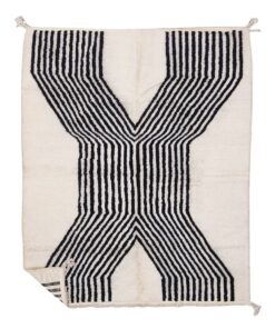 TAIBA – Beni Ourain Striped Rug – White & Black Custom  Rug