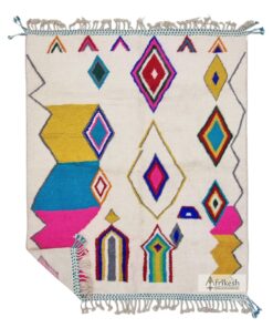 SAHAR - White and Pink Rug - Beni Ourain Rug 8x9