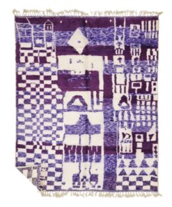 BASHK – Dark Purple And White Carpet – Beni Ourain Rug 8x10