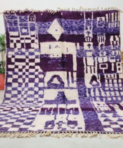 Alternative view of BASHK – Dark Purple And White Carpet – Beni Ourain Rug 8x10