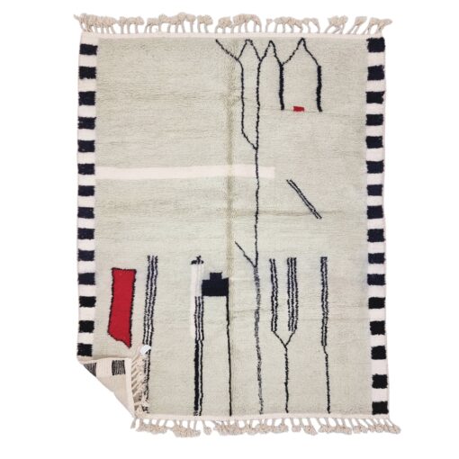 YUGI – Green And Black Carpet – Beni Ourain Rug 8x9