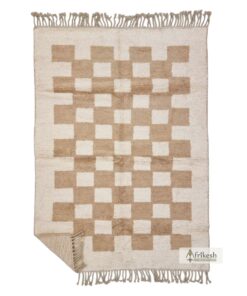 SALAMA - Handmade Light Taupe And White Rug - Beni Ourain Carpet 6x9