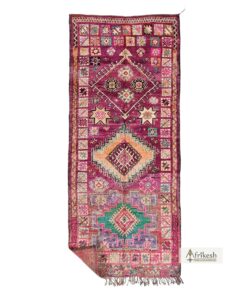 CHABLI - Mauve Wool Rug - Vintage Carpet 6x15