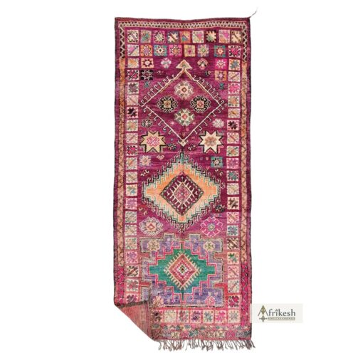 CHABLI - Mauve Wool Rug - Vintage Carpet 6x15
