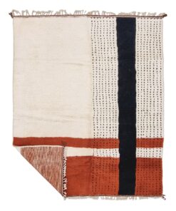 KHANDAQ – Brown And White Rug – Custom Beni Ourain Dotted Carpet