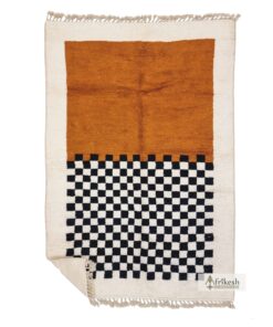 TULIN – Brown And Black Rug – Custom Beni Ourain Checkered Carpet