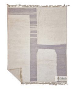 GHARAM – White And Gray Rug - Beni Ourain Tufted Custom Rug