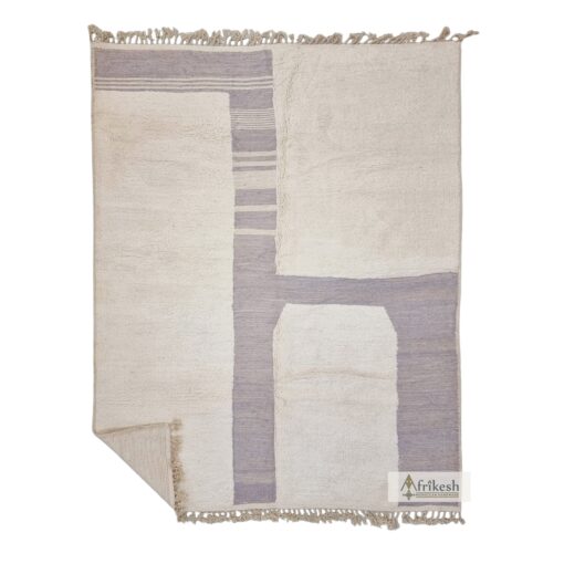 GHARAM – White And Gray Rug - Beni Ourain Tufted Custom Rug