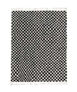 JULIA - Black And White Rug - Moroccan Beni Mrirt Checkered Rug 8x9