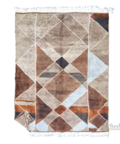 ARIFA – Brown And White Rug – Beni Mrirt Geometric Custom Rug