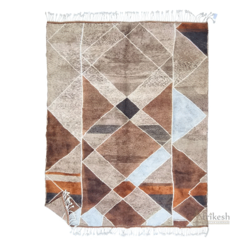 ARIFA – Brown And White Rug – Beni Mrirt Geometric Custom Rug