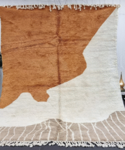 Alternative view of ARHAM – Brown And White Rug – Beni Mrirt Abstract Custom Rug Sizes
