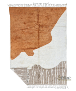 ARHAM – Brown And White Rug – Beni Mrirt Abstract Custom Rug Sizes