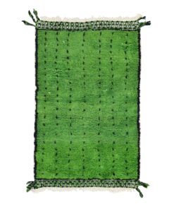 RAMEEN - Green Moroccan Rug-Wool Beni Ourain Dotted Custom Rugs