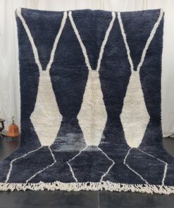 Alternative view of CLAUD - Black And White Geometric Rug – Beni Mrirt Custom Rugs