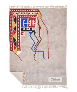 ANHAR – Gray Rug – Handmade Beni Ourain Abstract Carpet