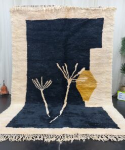 Alternative view of NOUSA - Black And Yellow Rug – Berber Beni Mrirt Abstract Custom Rug