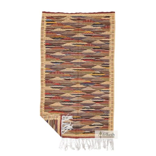 KOLAM - Kilim Taznakht Rug 5x8 - Brown Moroccan Flat-weave Rug