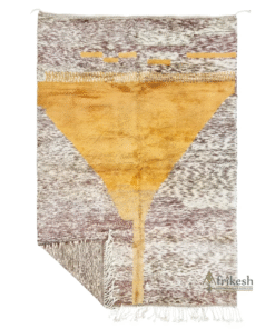 FABIA – Mustard And Brown Rug – Custom Beni Mrirt Abstract Carpet