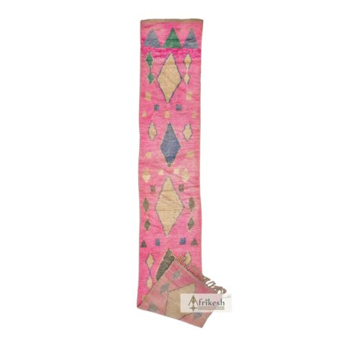 CHAKAL - Pink Rose Rug - Handmade Boujaad Geometric Rug 2x12