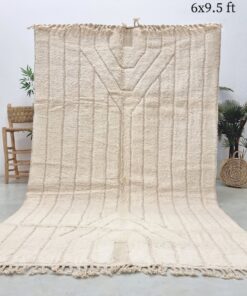 Alternative view of NEKSSI – White Carpet – Berber Beni Ourain Tufted Rug 6x9