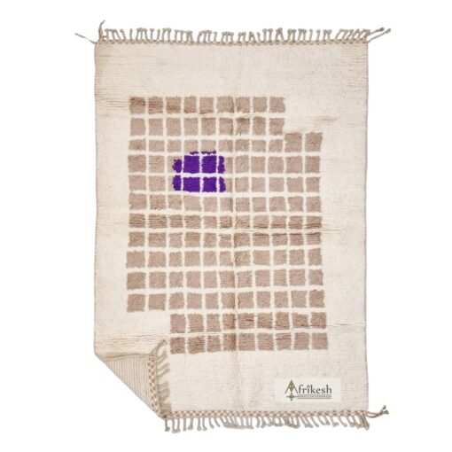 AZIA - Pale Taupe And White Rug - Beni Ourain Carpet 6x8