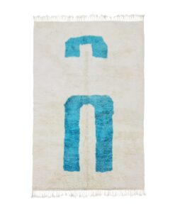 COREY - White and Blue Rug - Moroccan Beni Mrirt Custom Rugs