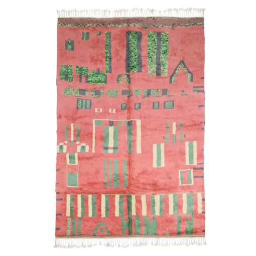 DESTA - Tango Pink Moroccan Rug - Custom Beni Mrirt Abstract Rug