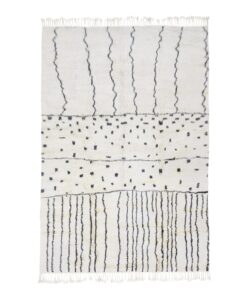 HANA - Black And White Rug - Berber Beni Mrirt Dotted Rug 5x7