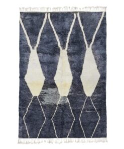 CLAUD - Black And White Rug – Berber Beni Mrirt Geometric Rug 6x9