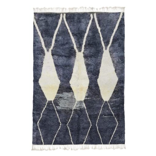 CLAUD - Black And White Rug – Berber Beni Mrirt Geometric Rug 6x9