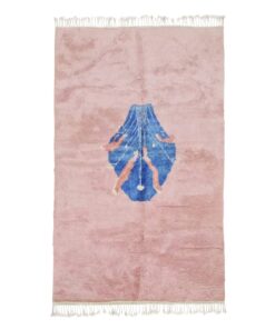MIRA - Pink And Blue Rug – Wool Beni Mrirt Abstract Rug 7x11