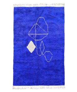 MOULAT - Blue Rug - Moroccan Beni Mrirt Abstract Rug 8x10