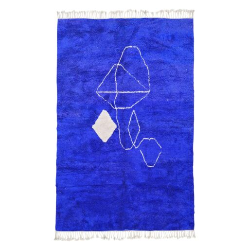 MOULAT - Blue Rug - Moroccan Beni Mrirt Abstract Rug 8x10