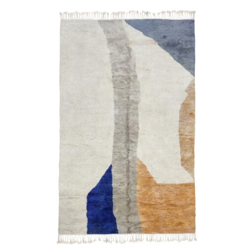 IZZA - White And Orange Rug – Beni Mrirt Abstract Custom Rugs