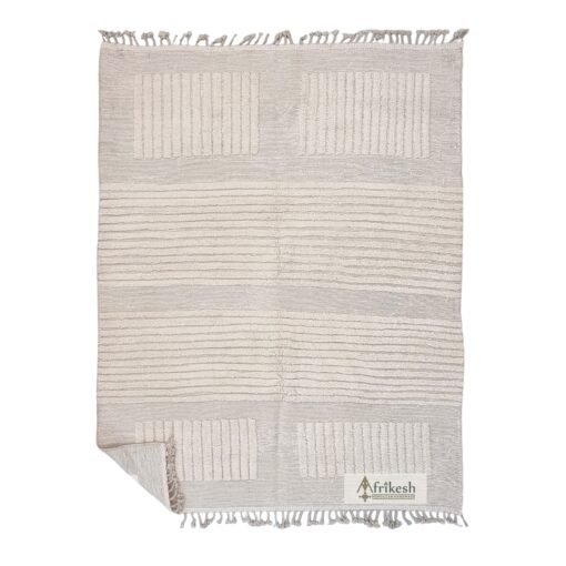 TAJ – White Carpet – Berber Beni Ourain Tufted Custom Rug Sizes