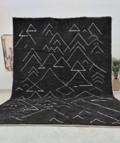 Alternative view of JAYLA – Beni Ourain Rug – Black Abstract Custom Size Rug