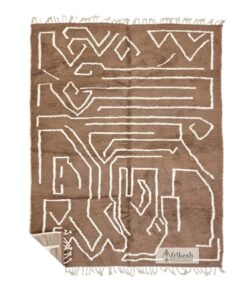 JAYLA – Brown Rug – Moroccan Beni Ourain Abstract Carpet 7x9
