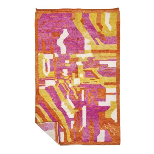KOHAL – Dark Rose & Gold Rug – Custom Beni Ourain Funky Rug
