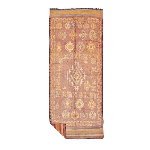 RAMSHA - Faded Brown Rug - Moroccan Vintage Sbai Carpet 5x13