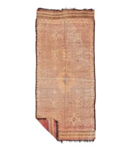 KAYAL - Faded Brown Rug - Wool Vintage Sbai Carpet 4x10