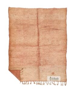FINIQ - Faded Peach Wool Rug - Solid Vintage Carpet 6x8