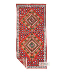 QOBROS - Red Vintage Rug - Berber Geometric Carpet 5x11