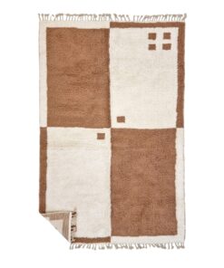 JEMA – Beni Ourain Geometric Rug 6x9 - Moroccan Brown Wool Rug