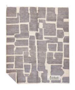 BANEEN – Gray And White Carpet – Wool Beni Ourain Tufted Rug 9x11