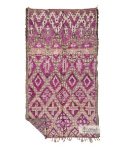 NAWAL - Purple Rug - Wool Vintage Geometric Carpet 6x10