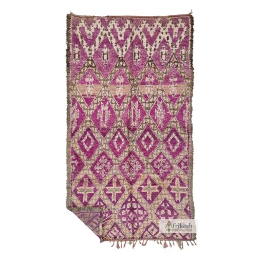 NAWAL - Purple Rug - Wool Vintage Geometric Carpet 6x10