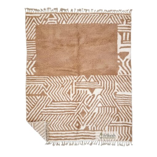 JEMA – Beni Ourain Abstract Rug 8x10 - Moroccan Brown Rug