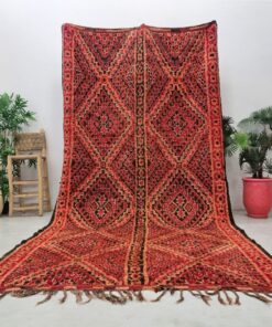 Alternative view of GEMMA - Red And Black Rug - Berber Vintage Geometric Carpet 6x12